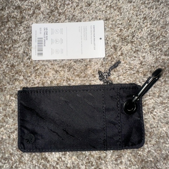 Athleta NWT NEW Card Holder Wristlet Wrist Coffee Run Wallet 2.0 Black RARE $25 - Picture 3 of 3